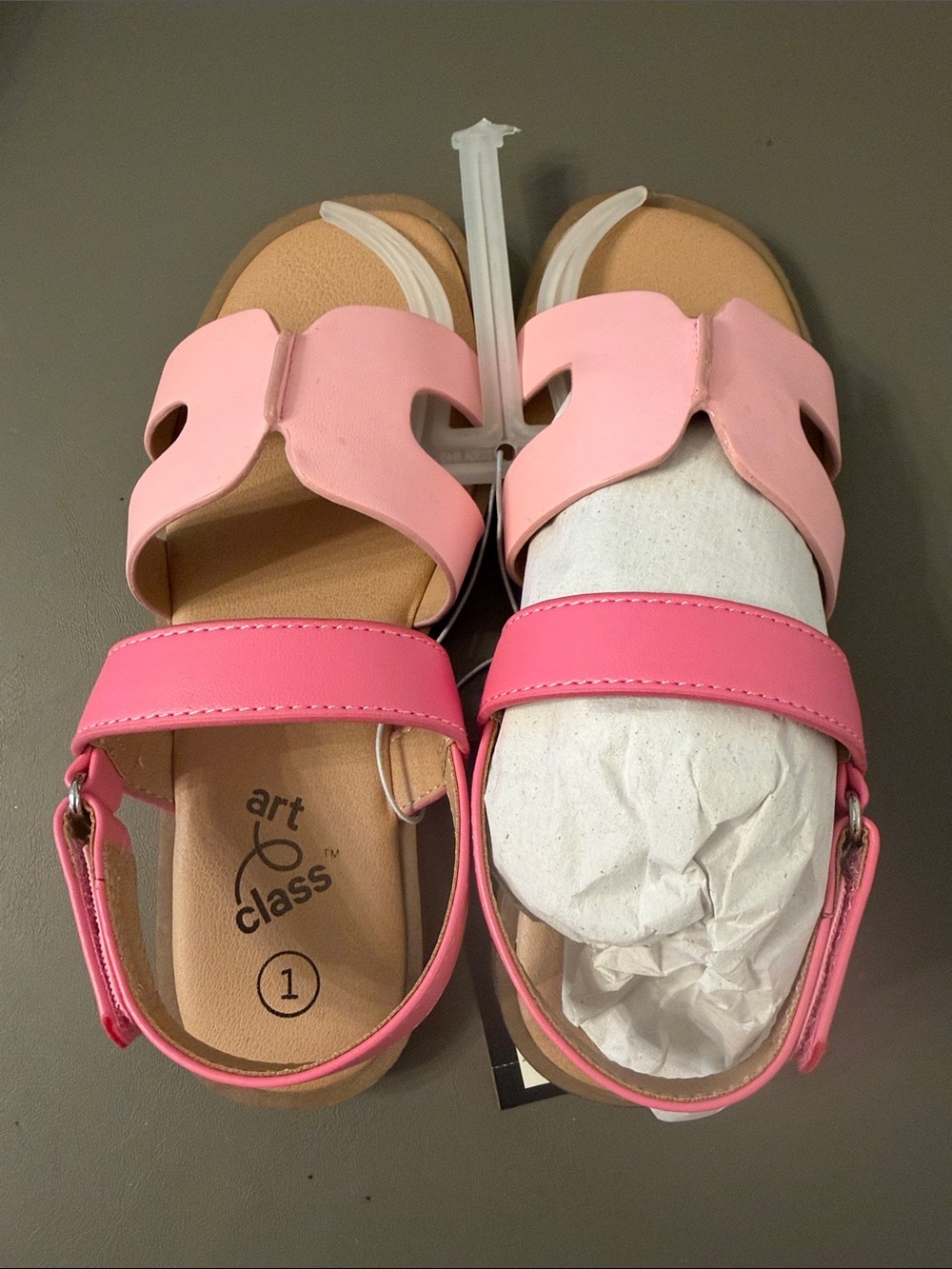 NWT Art Class Pink Two-Tone Girls Open-Toe Sandals Size 1